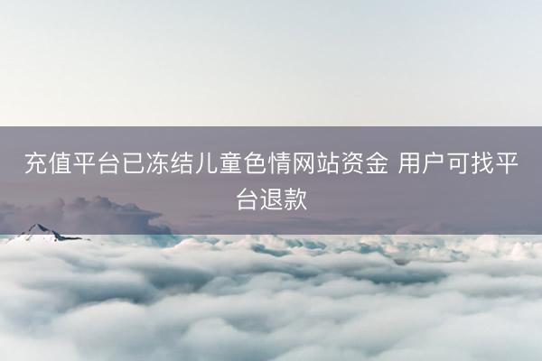 充值平台已冻结儿童色情网站资金 用户可找平台退款