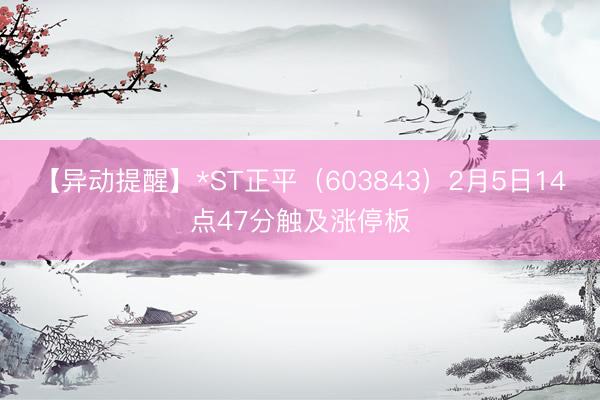 【异动提醒】*ST正平（603843）2月5日14点47分触及涨停板