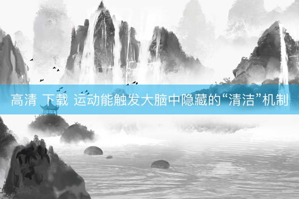 高清 下载 运动能触发大脑中隐藏的“清洁”机制