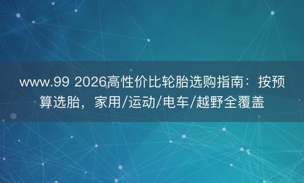www.99 2026高性价比轮胎选购指南：按预算选胎，家用/运动/电车/越野全覆盖