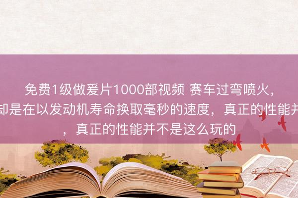 免费1级做爰片1000部视频 赛车过弯喷火，表面炫酷背后却是在以发动机寿命换取毫秒的速度，真正的性能并不是这么玩的