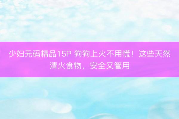 少妇无码精品15P 狗狗上火不用慌！这些天然清火食物，安全又管用