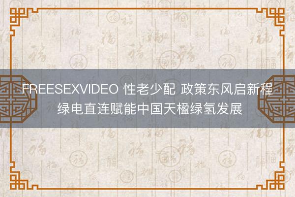 FREESEXVIDEO 性老少配 政策东风启新程 绿电直连赋能中国天楹绿氢发展