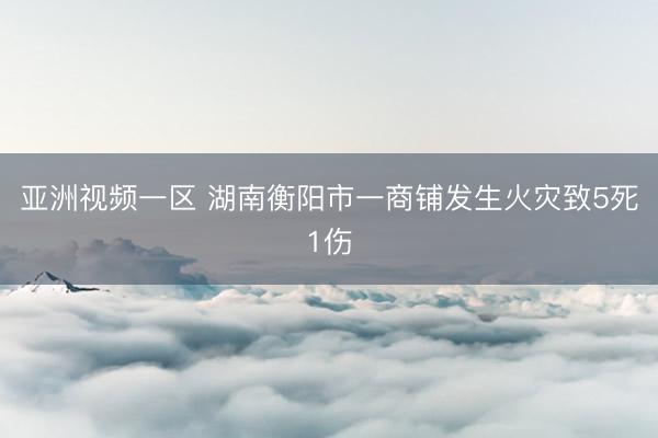 亚洲视频一区 湖南衡阳市一商铺发生火灾致5死1伤