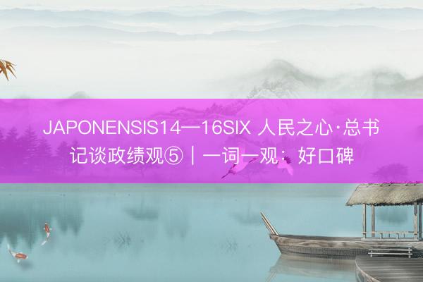 JAPONENSIS14—16SIX 人民之心·总书记谈政绩观⑤｜一词一观：好口碑