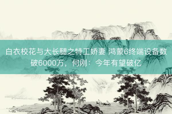 白衣校花与大长腿之特工娇妻 鸿蒙6终端设备数破6000万，何刚：今年有望破亿