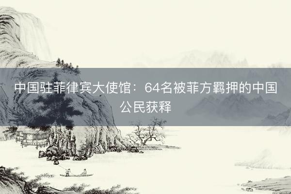 中国驻菲律宾大使馆：64名被菲方羁押的中国公民获释