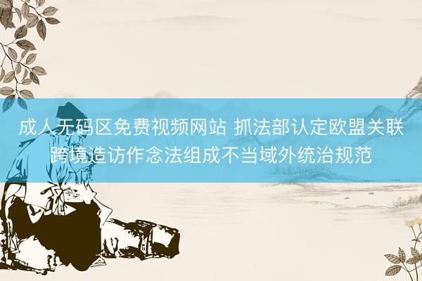 成人无码区免费视频网站 抓法部认定欧盟关联跨境造访作念法组成不当域外统治规范