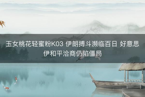 玉女桃花轻蜜粉K03 伊朗搏斗濒临百日 好意思伊和平洽商仍陷僵局