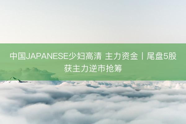 中国JAPANESE少妇高清 主力资金丨尾盘5股获主力逆市抢筹