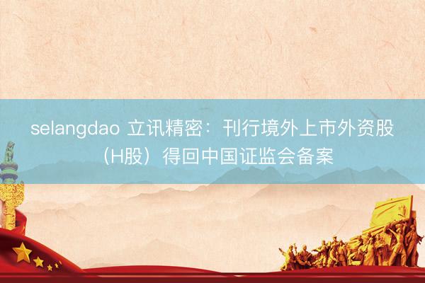 selangdao 立讯精密：刊行境外上市外资股（H股）得回中国证监会备案