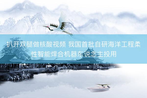扒开双腿做核酸视频 我国首批自研海洋工程柔性智能焊合机器东说念主投用
