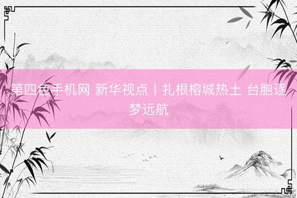 第四色手机网 新华视点丨扎根榕城热土 台胞逐梦远航
