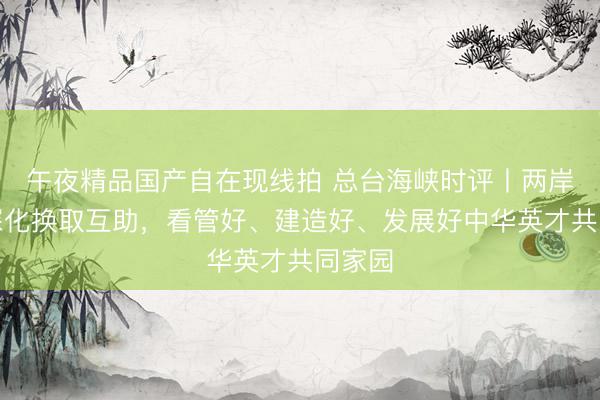 午夜精品国产自在现线拍 总台海峡时评丨两岸本族深化换取互助，看管好、建造好、发展好中华英才共同家园