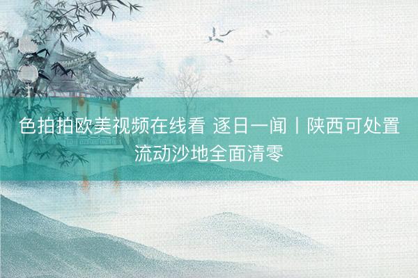色拍拍欧美视频在线看 逐日一闻丨陕西可处置流动沙地全面清零
