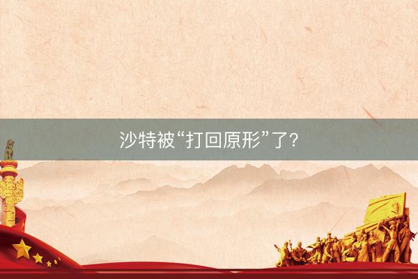 沙特被“打回原形”了?